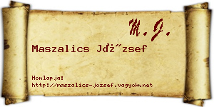 Maszalics József névjegykártya